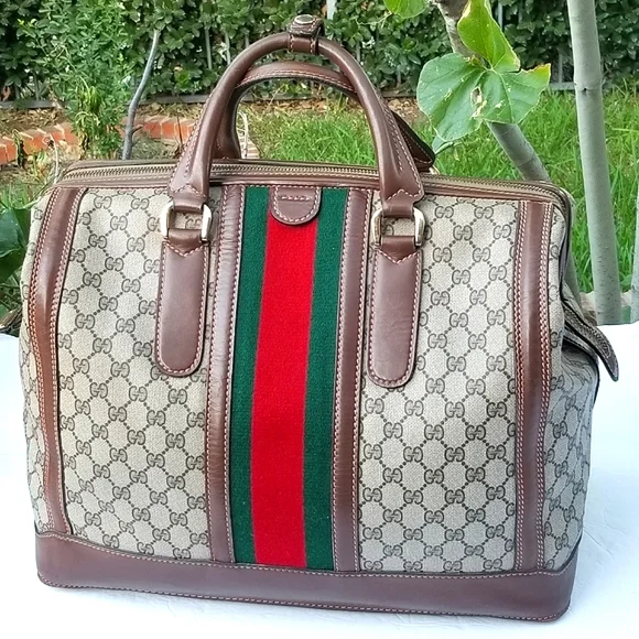 Fabulous Vintage Gucci Supreme Overnight Weekender Travel Train case Boston bag - Picture 1 of 16